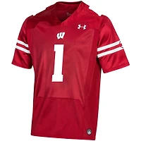 Maillot de football réplique des Badgers du Wisconsin #1 rouge Under Armour pour hommes