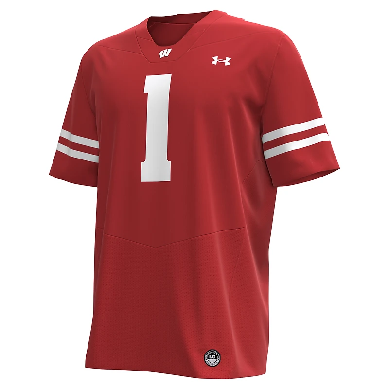 Maillot de football réplique des Badgers du Wisconsin #1 rouge Under Armour pour hommes