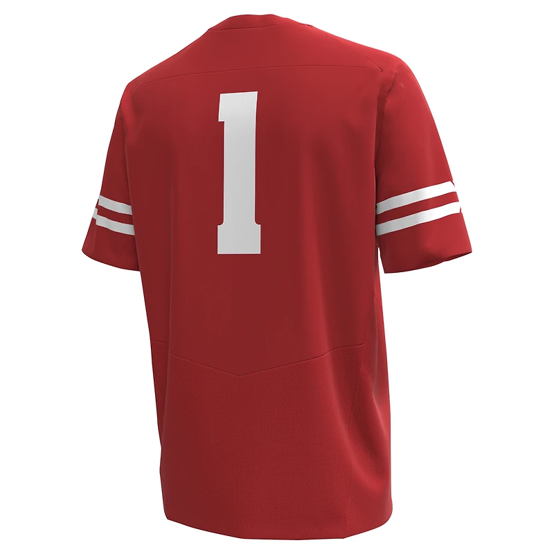 Maillot de football réplique des Badgers du Wisconsin #1 rouge Under Armour pour hommes
