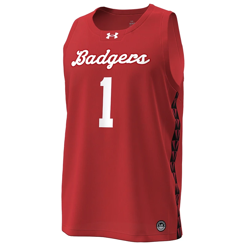 Men's Under Armour #1 Red Wisconsin Badgers Special Game Replica Basketball Jersey