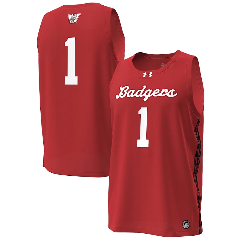 Men's Under Armour #1 Red Wisconsin Badgers Special Game Replica Basketball Jersey