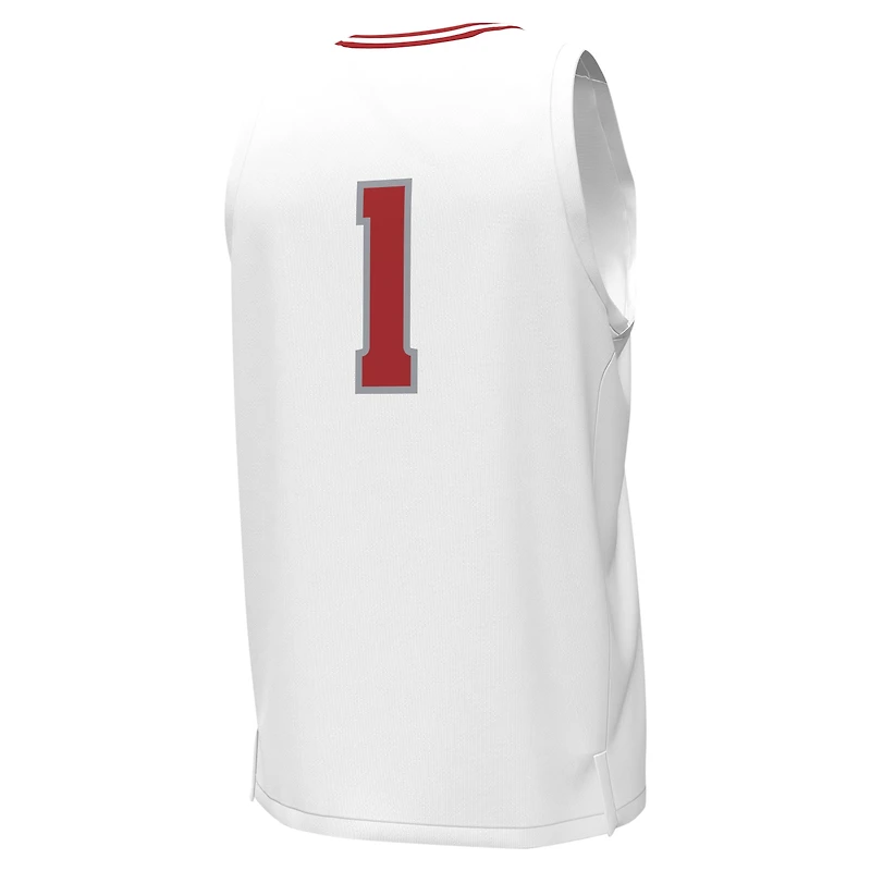 Maillot de basket-ball réplique Under Armour #1 des Badgers du Wisconsin pour hommes, blanc