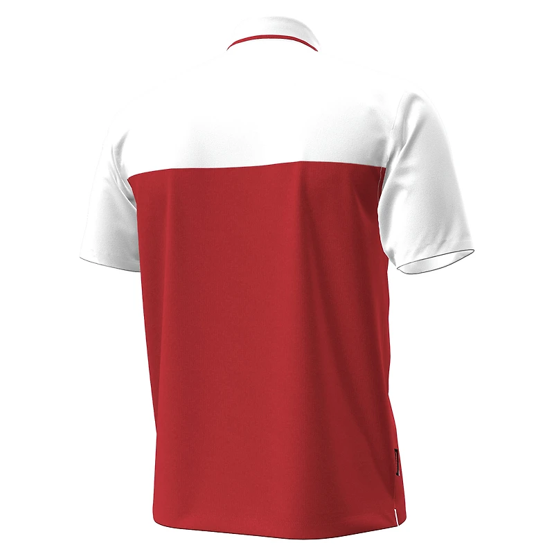 Polo Under Armour rouge/blanc Wisconsin Badgers à imprimé vert pour homme