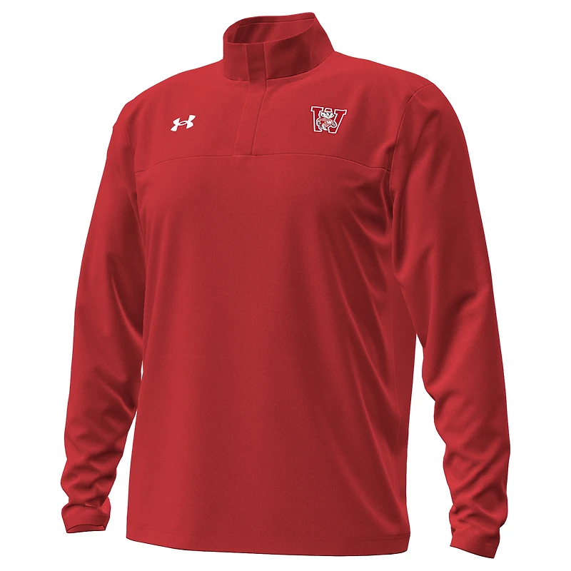 Men's Under Armour  Red Wisconsin Badgers 1980 Throwback Game Quarter-Zip Sweatshirt