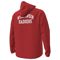 Veste polaire Under Armour rouge Wisconsin Badgers 1980 Throwback Unstoppable pour homme avec fermeture éclair intégrale