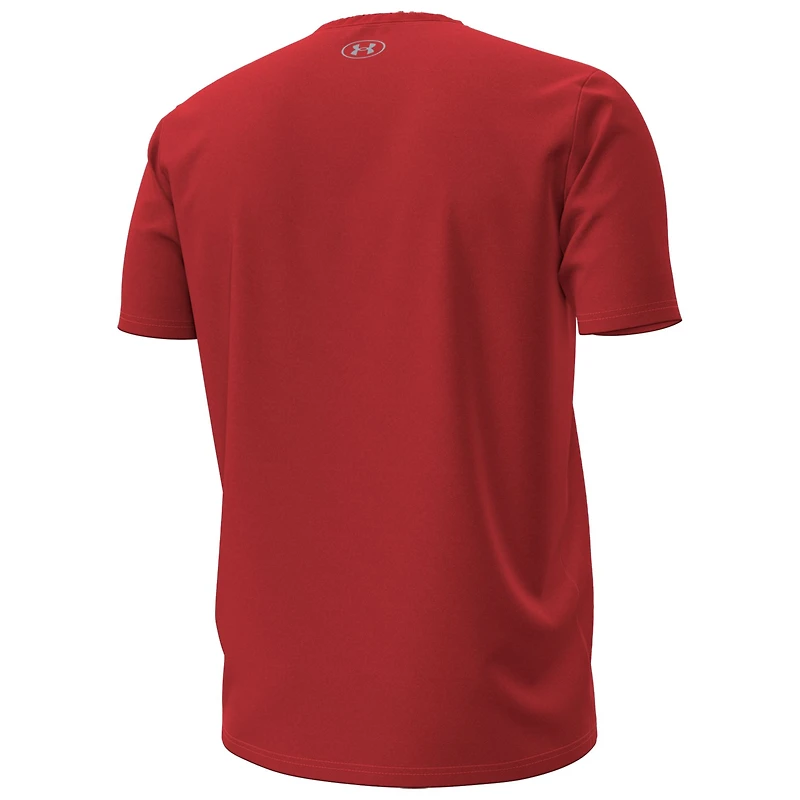 T-shirt de performance football américain Under Armour rouge Wisconsin Badgers 2025 pour homme