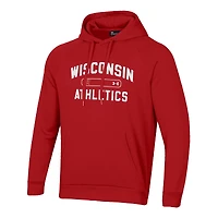 Men's Under Armour Red Wisconsin Badgers 2025 Sideline Rival Fleece Hoodie