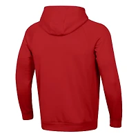 Men's Under Armour Red Wisconsin Badgers 2025 Sideline Rival Fleece Hoodie