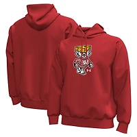 Sweat à capuche en polaire Under Armour rouge Wisconsin Badgers Cheesehead Bucky Icon pour homme