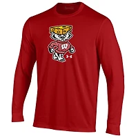 T-shirt à manches longues Under Armour rouge Wisconsin Badgers Cheesehead Bucky pour homme