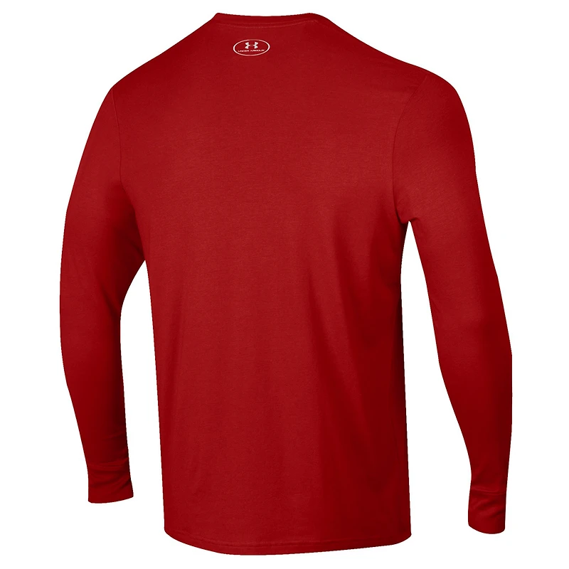 Men's Under Armour Red Wisconsin Badgers Cheesehead Bucky Long Sleeve T-Shirt
