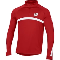 Haut raglan à quart de zip pour hommes Under Armour, Wisconsin Badgers Game Day, rouge