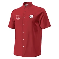Chemise boutonnée Under Armour rouge Wisconsin Badgers Gameday Armourfuse Camp pour homme