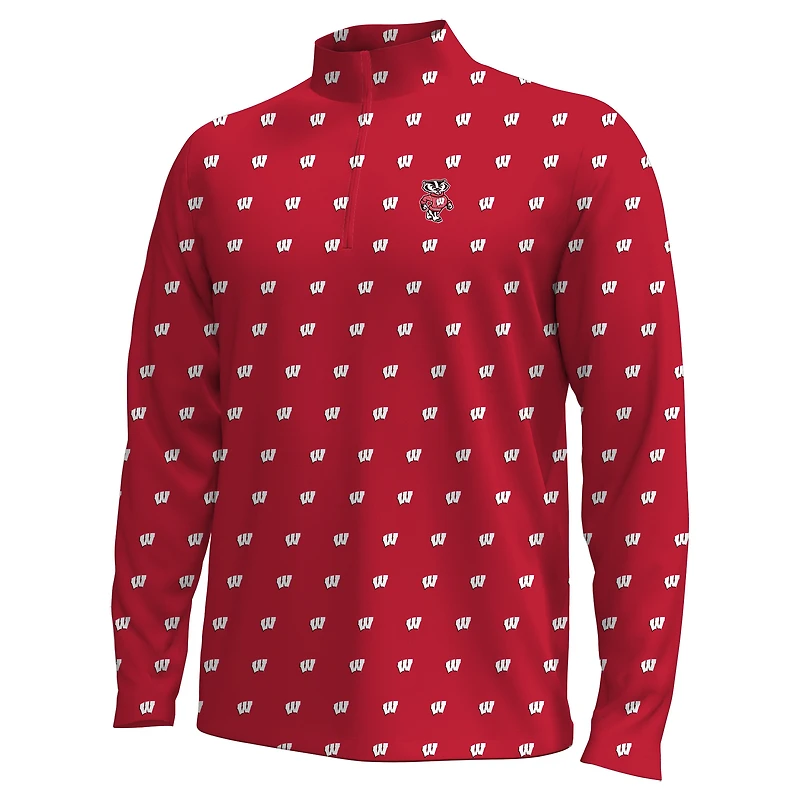 Men's Under Armour  Red Wisconsin Badgers Gameday Armourfuse Half-Zip Top