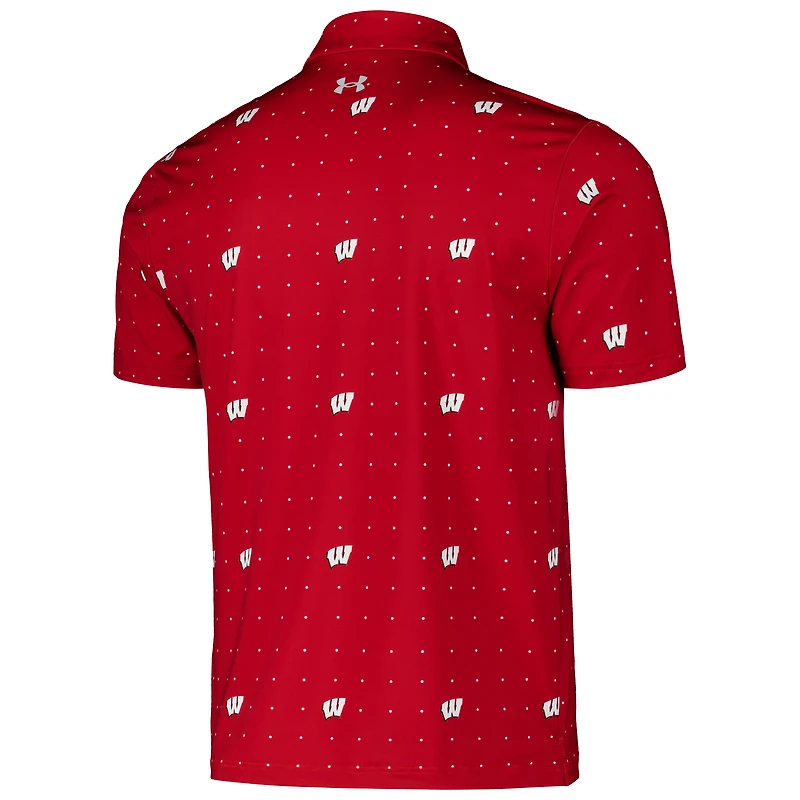 Polo de performance Gameday des Badgers du Wisconsin pour hommes Under Armour rouge
