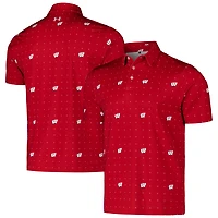 Men's Under Armour Red Wisconsin Badgers Gameday Performance Polo