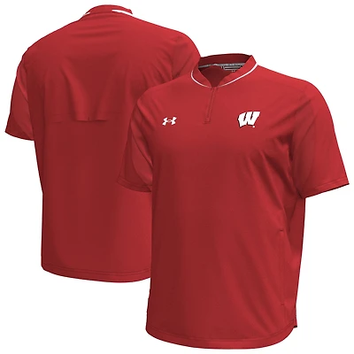Haut à fermeture éclair quart de tour Motivate des Wisconsin Badgers d'Under Armour pour homme