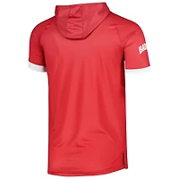 T-shirt à capuche rouge raglan On-Court des Badgers du Wisconsin pour hommes Under Armour
