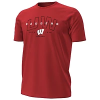 Men's Under Armour Red Wisconsin Badgers Overlay Performance T-Shirt