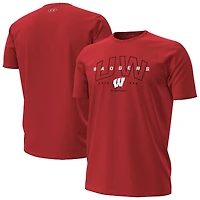 T-shirt Performance Overlay rouge pour homme Under Armour Wisconsin Badgers