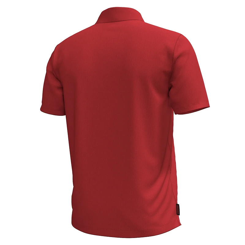 Polo de performance à rayures sur la poitrine des Wisconsin Badgers d'Under Armour pour hommes, rouge