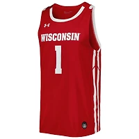 Maillot de basket-ball réplique Under Armour Wisconsin Badgers pour homme, rouge