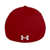Casquette Under Armour rouge Wisconsin Badgers Sideline Blitzing Accent Flex pour homme