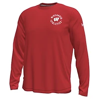 T-shirt à manches longues rouge Wisconsin Badgers Sideline Knockout pour homme Under Armour