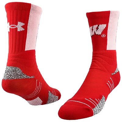 Men's Under Armour Red Wisconsin Badgers Sideline Playmaker Crew