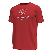 T-shirt de performance extensible Stack pour homme Under Armour, rouge Wisconsin Badgers