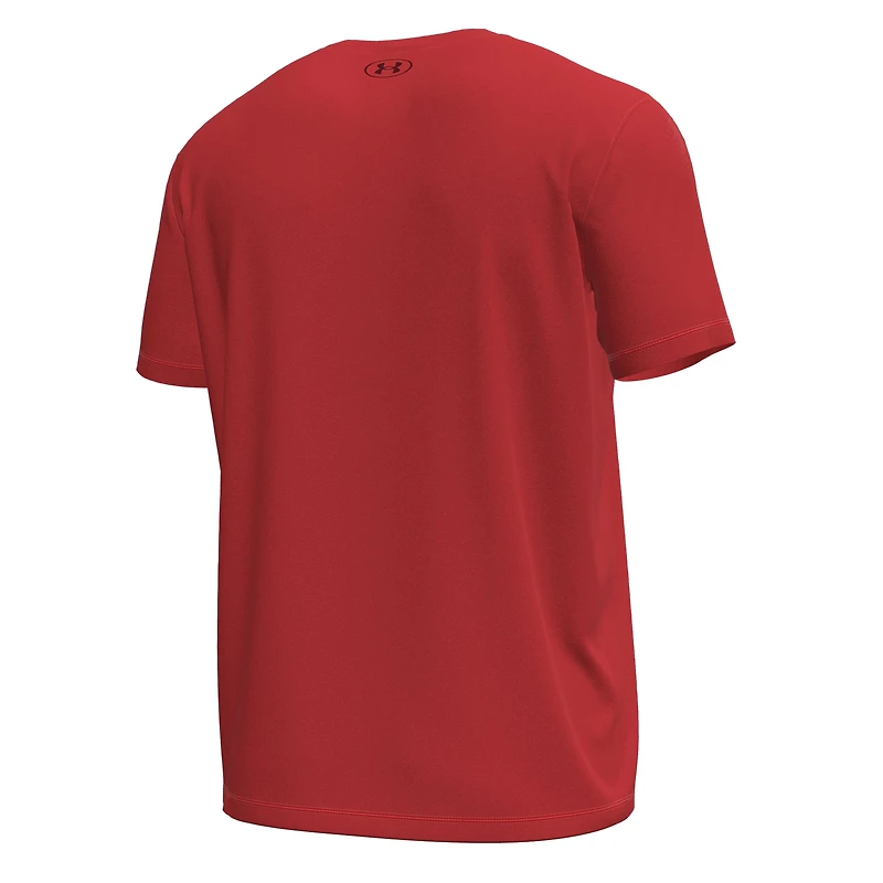 T-shirt de performance extensible Stack pour homme Under Armour, rouge Wisconsin Badgers