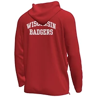 Men's Under Armour Red Wisconsin Badgers Throwback Motion Heavyweight Quarter-Zip Hoodie