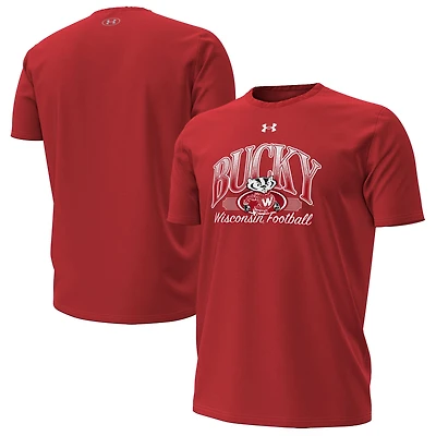 T-shirt à manches courtes en coton performant rétro Wisconsin V110794 Wisc 5775 Bucky NCAA UAR 2025 TEEMENSCR #1