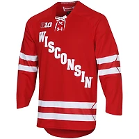 Maillot de hockey Under Armour Wisconsin Badgers UA Replica pour homme rouge