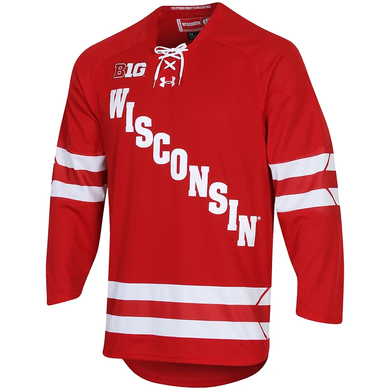 Maillot de hockey réplique Under Armour rouge Wisconsin Badgers pour homme