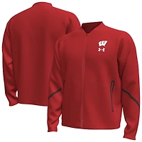 Veste bomber entièrement zippée Unstoppable pour homme des Wisconsin Badgers d'Under Armour Red
