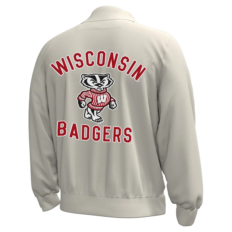 Veste polaire Under Armour Stone Wisconsin Badgers Gameday Icon Full-Snap pour homme
