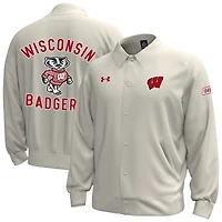 Veste polaire Under Armour Stone Wisconsin Badgers Gameday Icon Full-Snap pour homme
