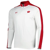 Under Armour Wisconsin Badgers - Veste légère à col montant et fermeture éclair pour homme Blanc