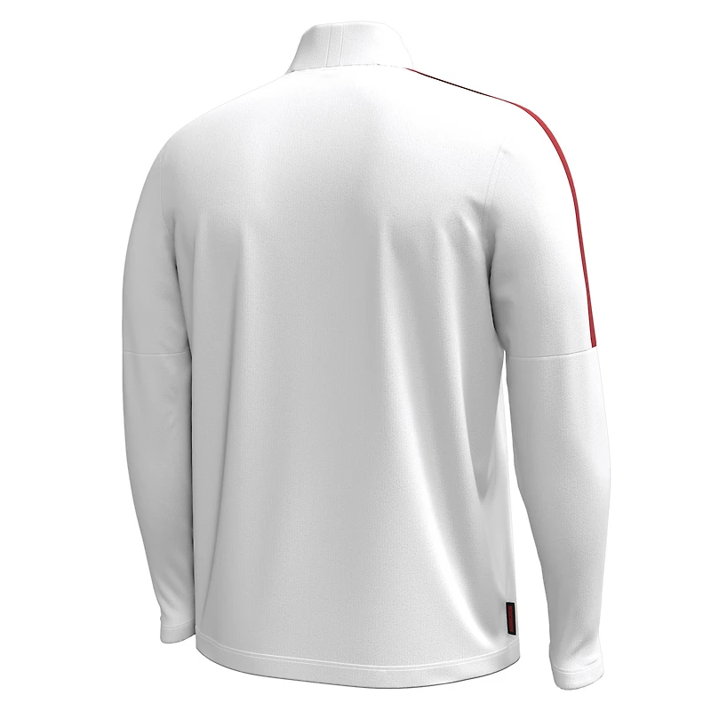 Veste à glissière quart de tour blanche pour homme Under Armour Wisconsin Badgers Playoff Performance