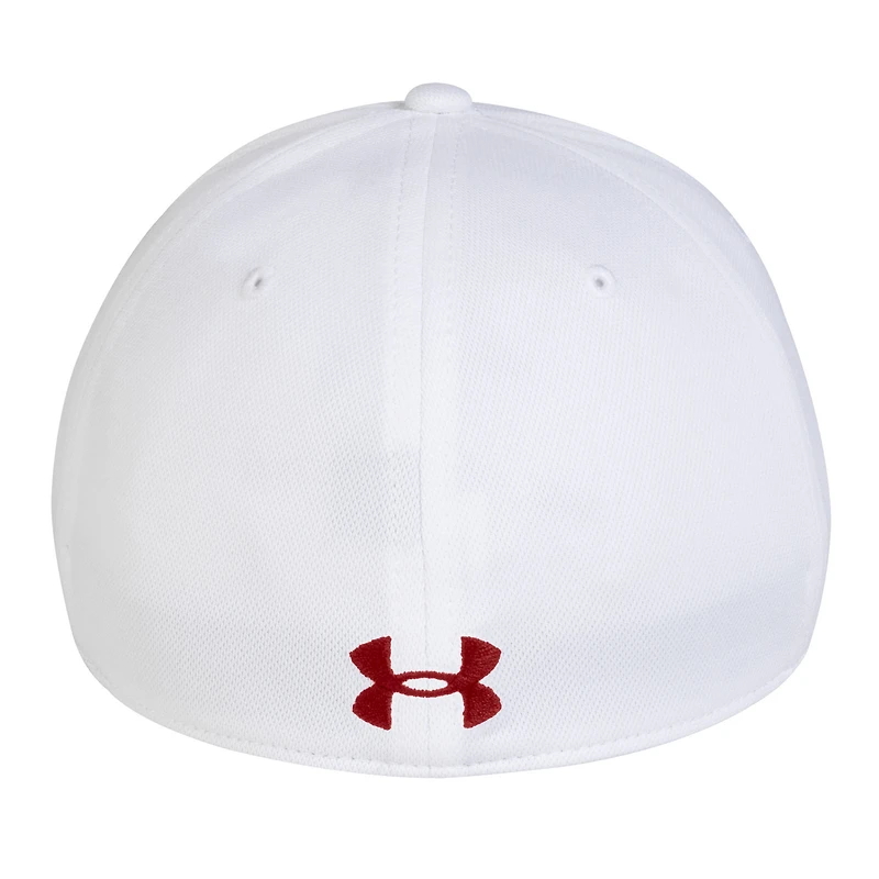 Casquette Under Armour blanche Wisconsin Badgers Sideline Blitzing Accent Flex pour homme