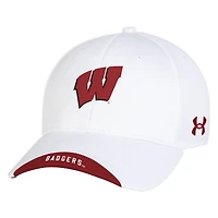 Men's Under Armour  White Wisconsin Badgers Sideline Blitzing Accent Iso-Chill Adjustable Hat