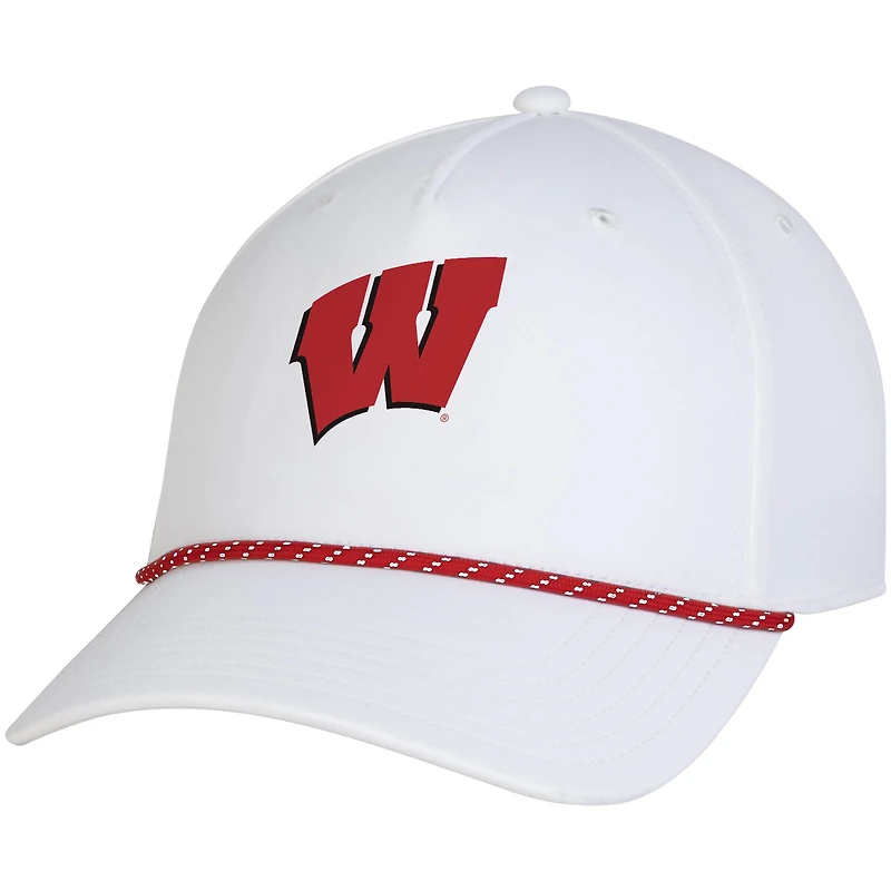 Men's Under Armour White Wisconsin Badgers Sideline Drive Rope Adjustable Hat