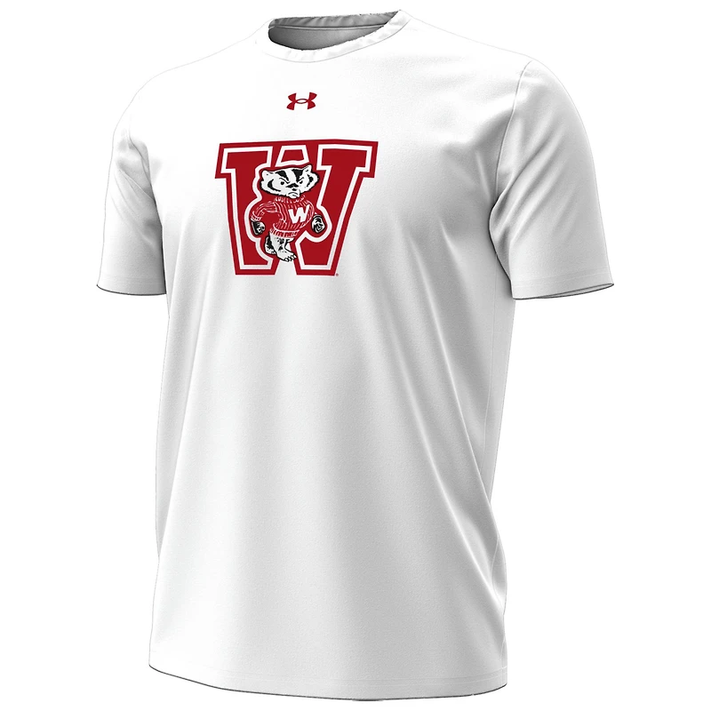 T-shirt à manches courtes en coton performant Wisconsin Throwback NCAA UAR 2025, blanc, V110794, TEEMENSCR #2