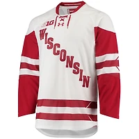 Maillot de hockey Under Armour Wisconsin Badgers UA Replica pour homme Blanc