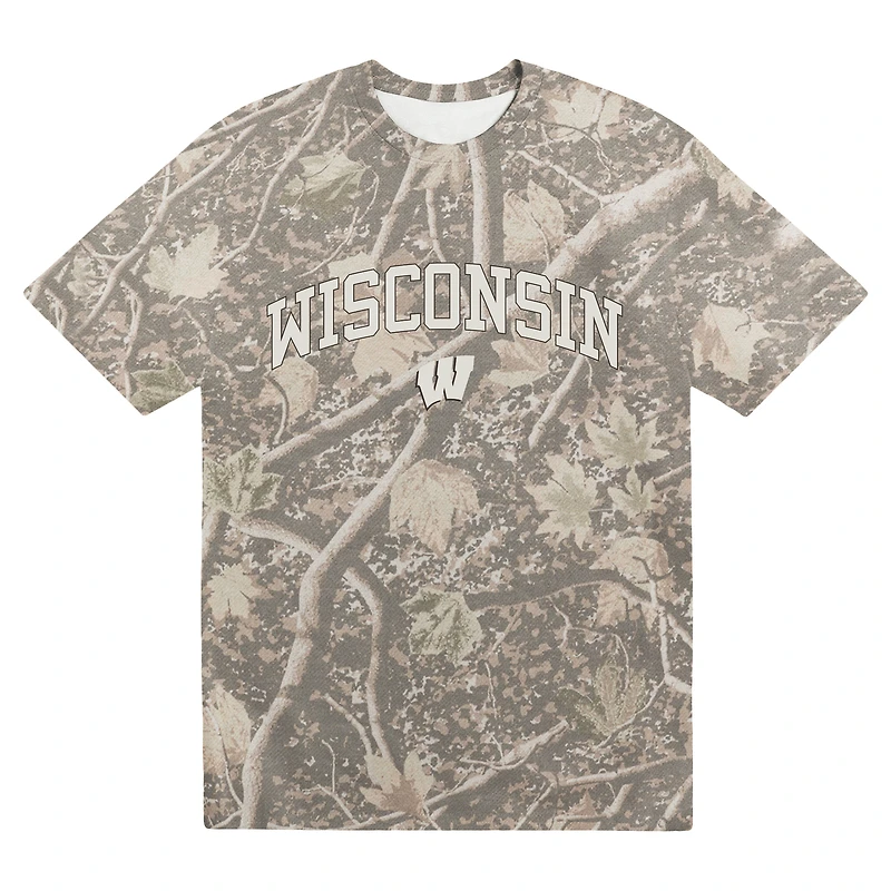 Men's Uscape Apparel Camo Wisconsin Badgers Back Bay Heavyweight T-Shirt
