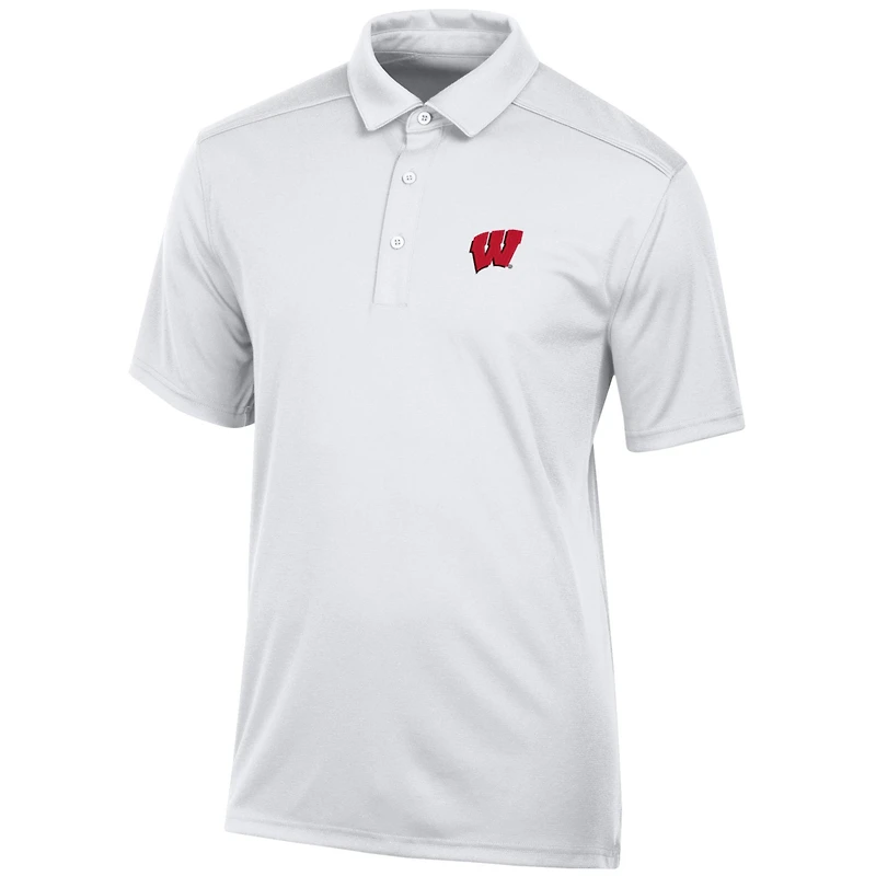 Men's White Wisconsin Badgers Classic Jacquard Polo