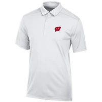 Men's White Wisconsin Badgers Classic Jacquard Polo