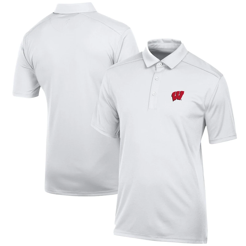 Polo classique jacquard blanc pour homme Wisconsin Badgers