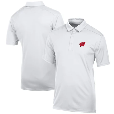 Polo classique jacquard blanc pour homme Wisconsin Badgers